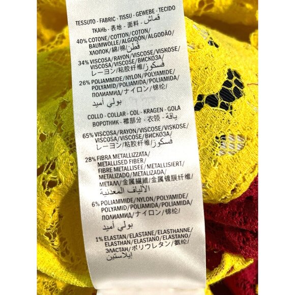 New Gucci Yellow Lace T-shirt Top Mini Dress Tunic Medium - Picture 7 of 8
